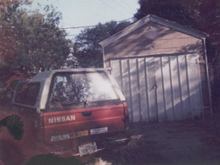 my neighbor's truck, from a failed polaroid transfer attempt